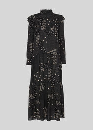 Ona Patchwork Print Dress Black/Multi