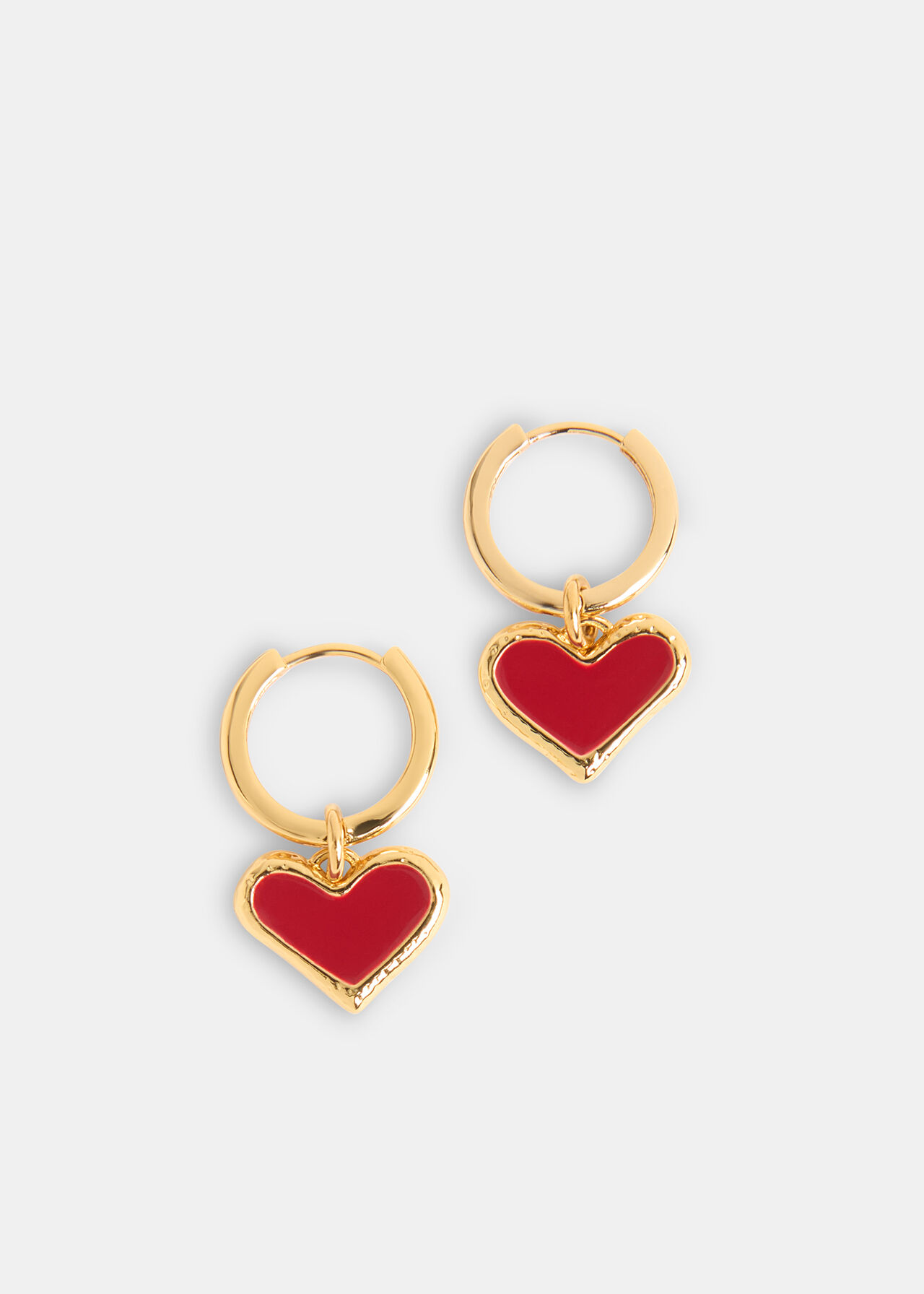Enamel Heart Huggie Earring