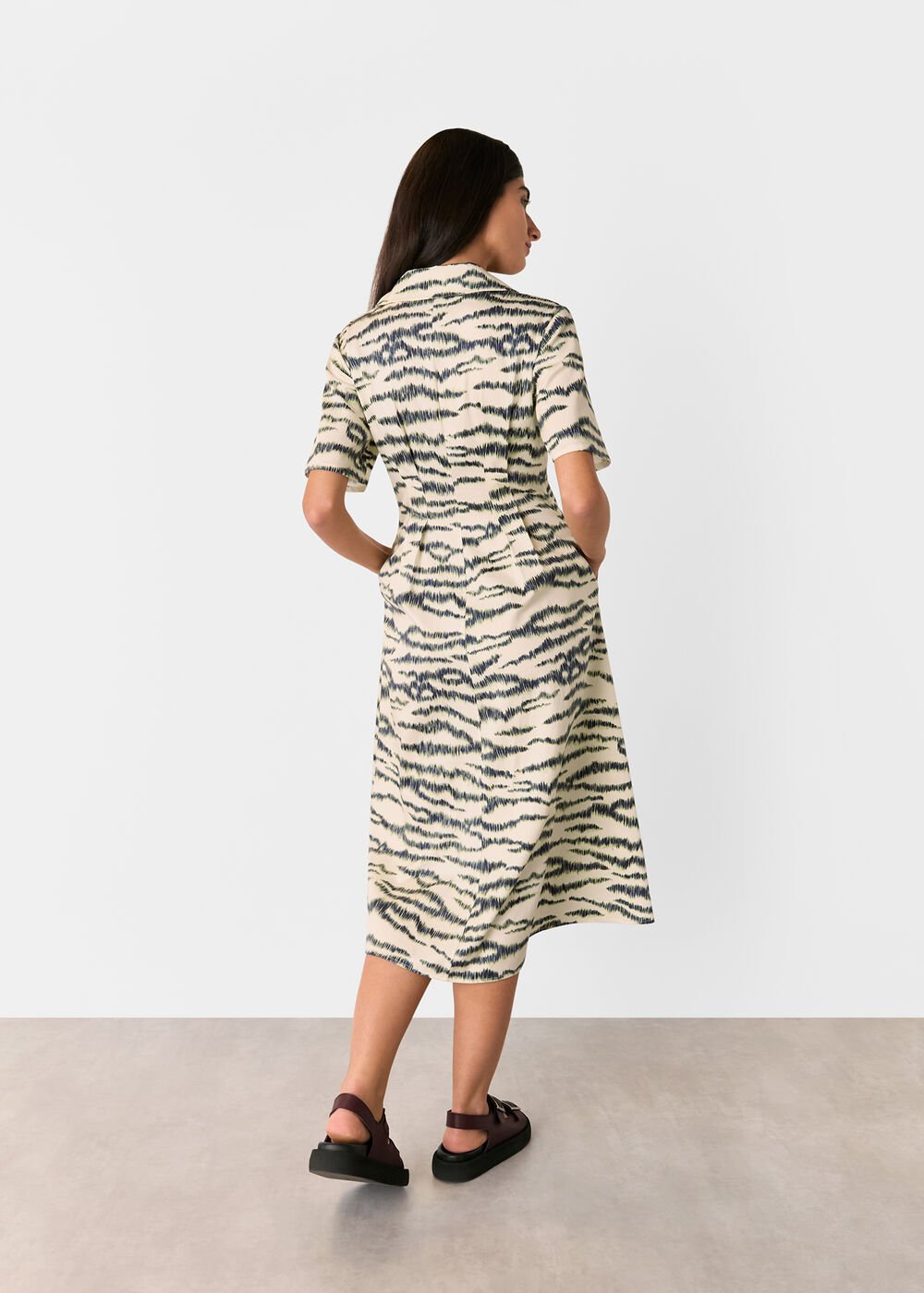 Feathered Tiger Midi Dress