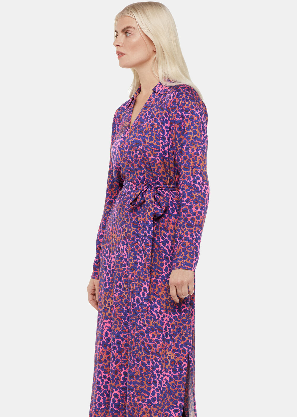 Petite Mottled Leopard Midi Dress