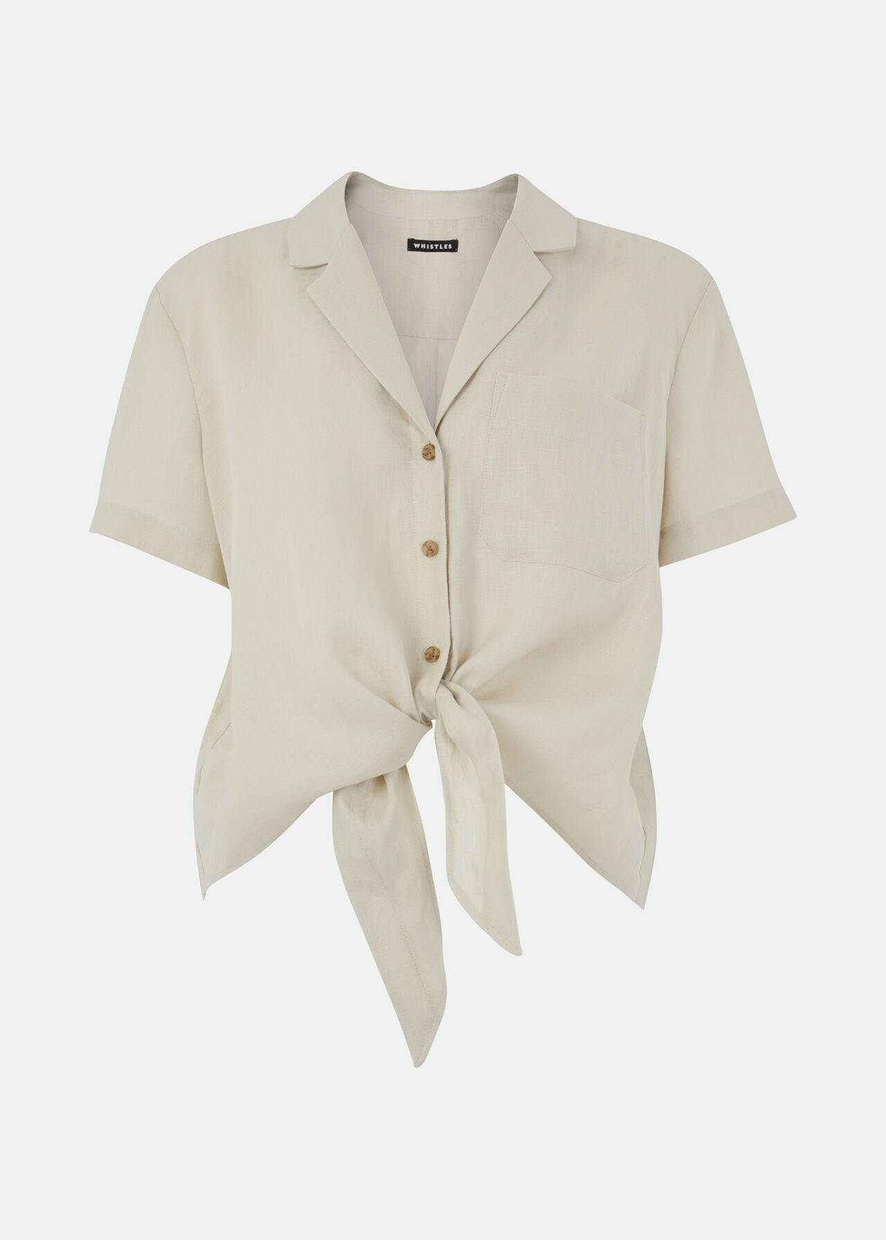 Tie Front Linen Blouse