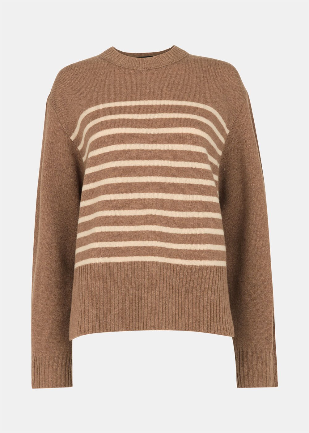 Wool Stripe Crew Neck Knit