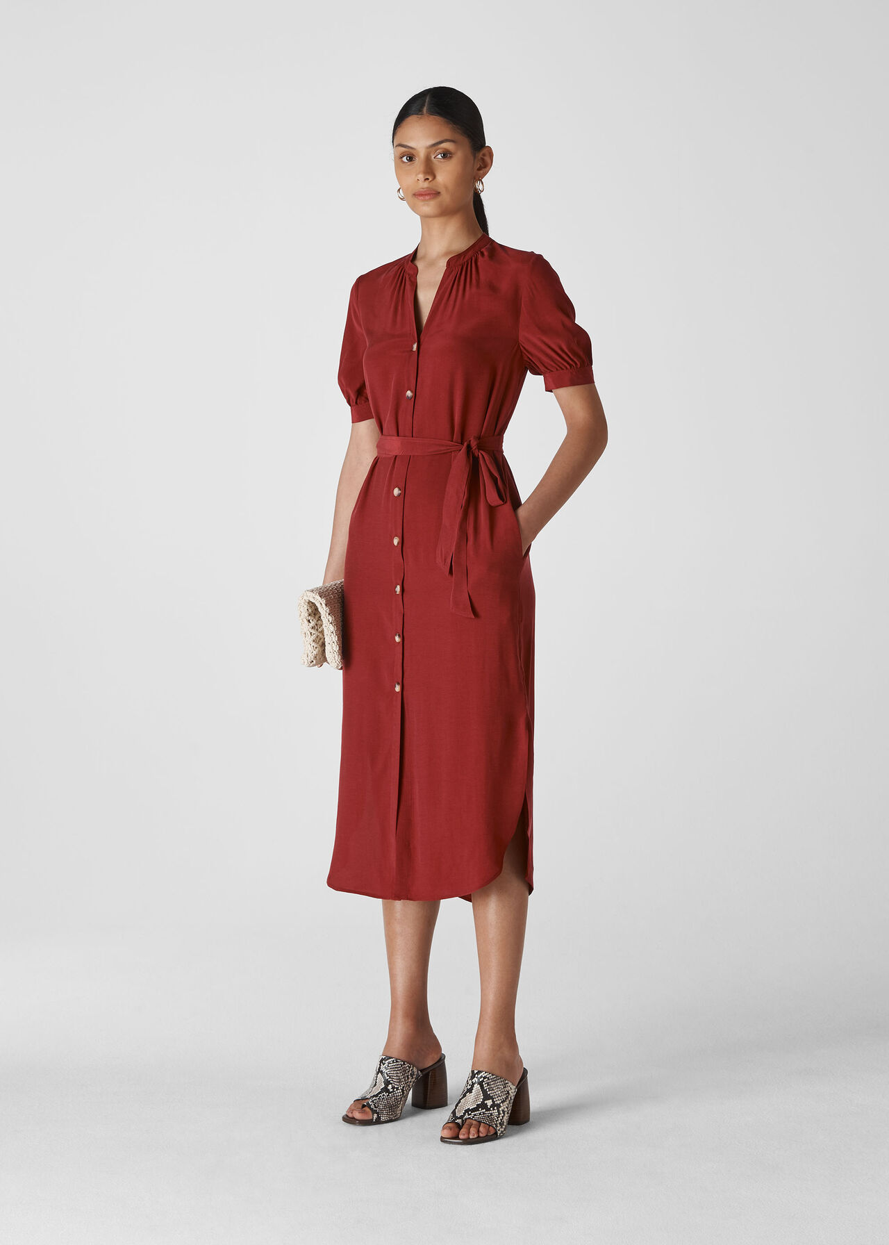 Dana Shirt Dress Burgundy