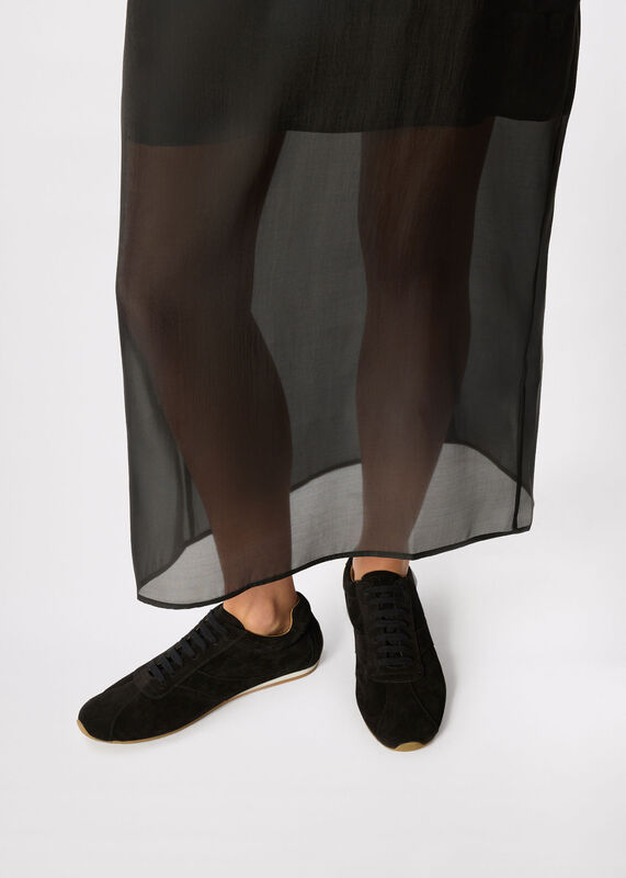 Black Suede Unlined Sneaker