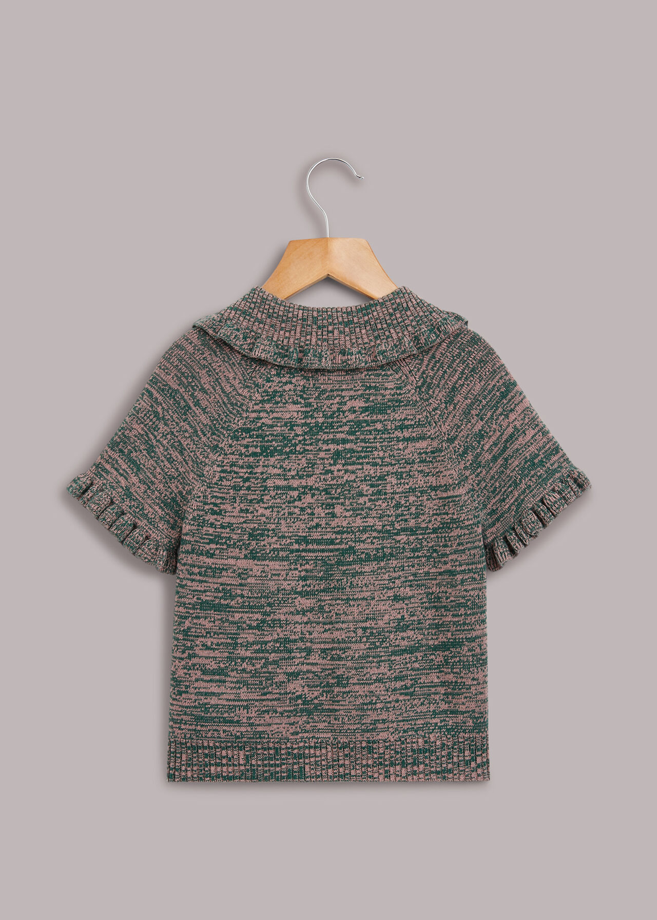 Frill Collar Marl Knit