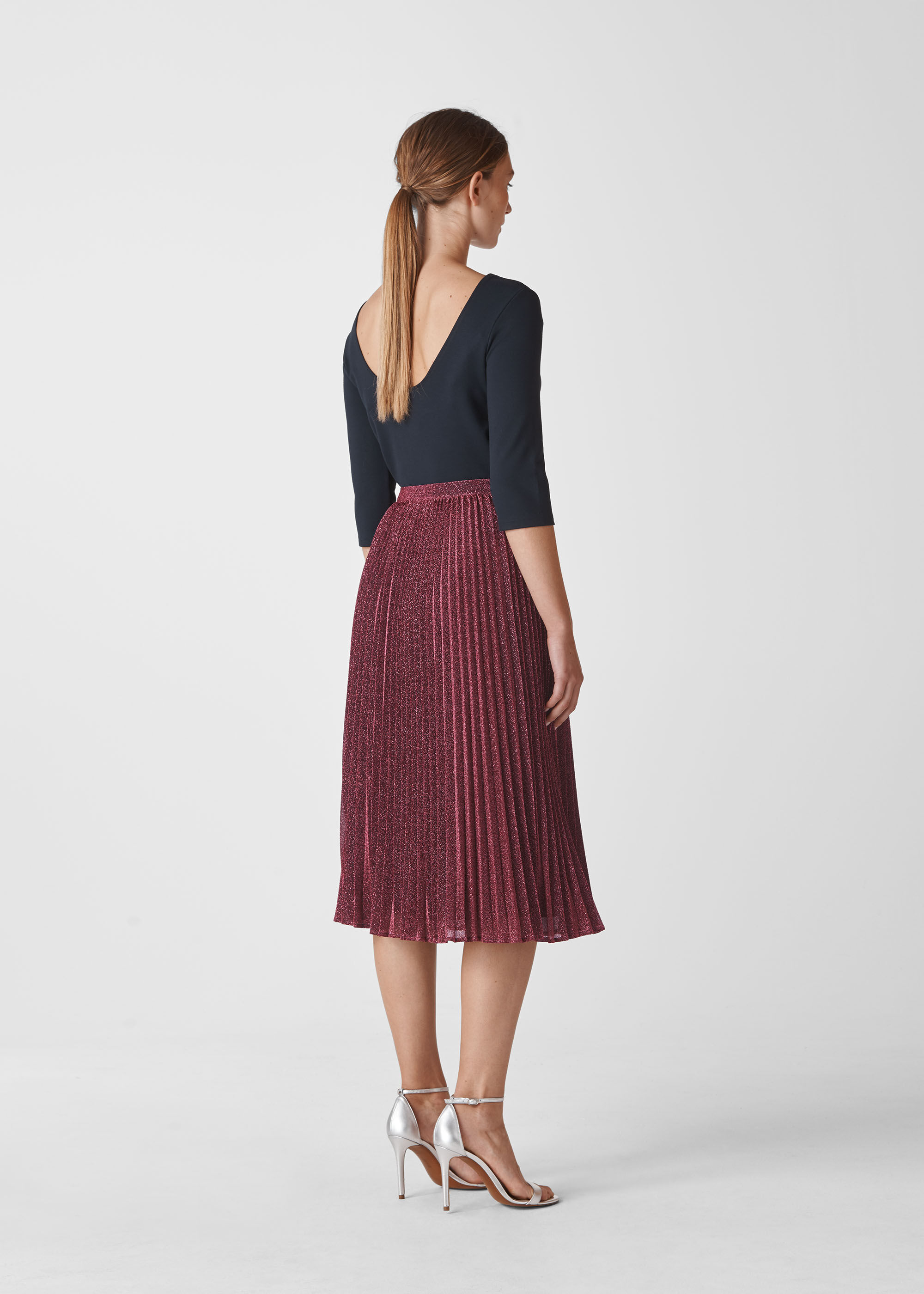 Pink glitter pleated skirt new look outlet