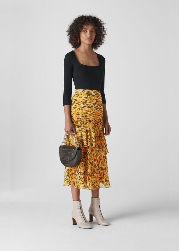 Ikat Animal Midi Skirt