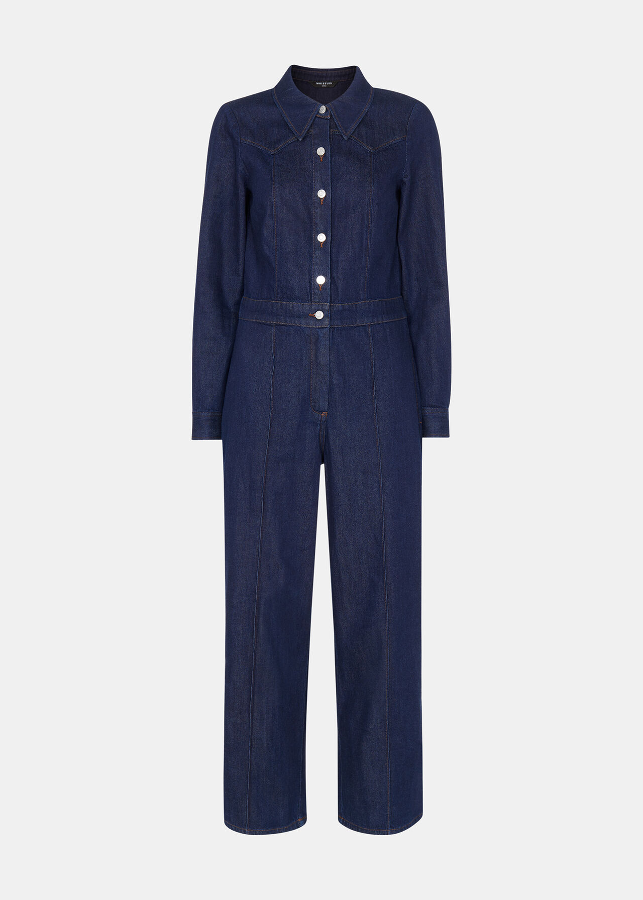 Petite Western Denim Jumpsuit