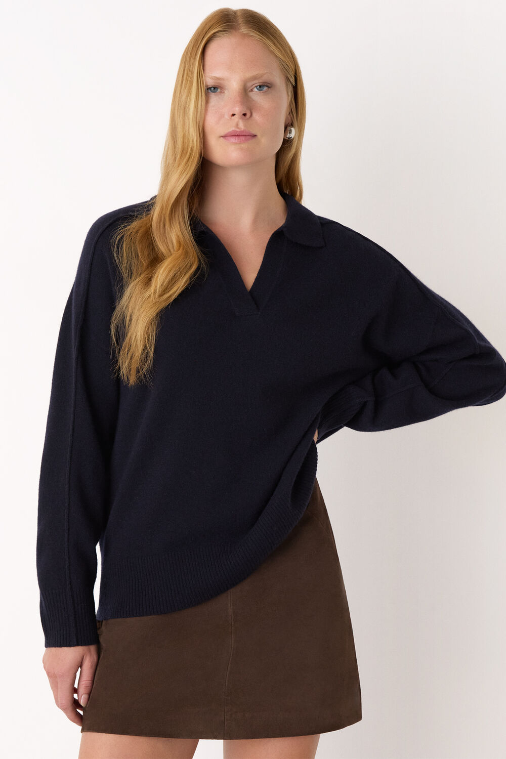 Wool Collar Neck Knit