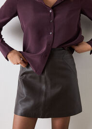 Leather A line Skirt