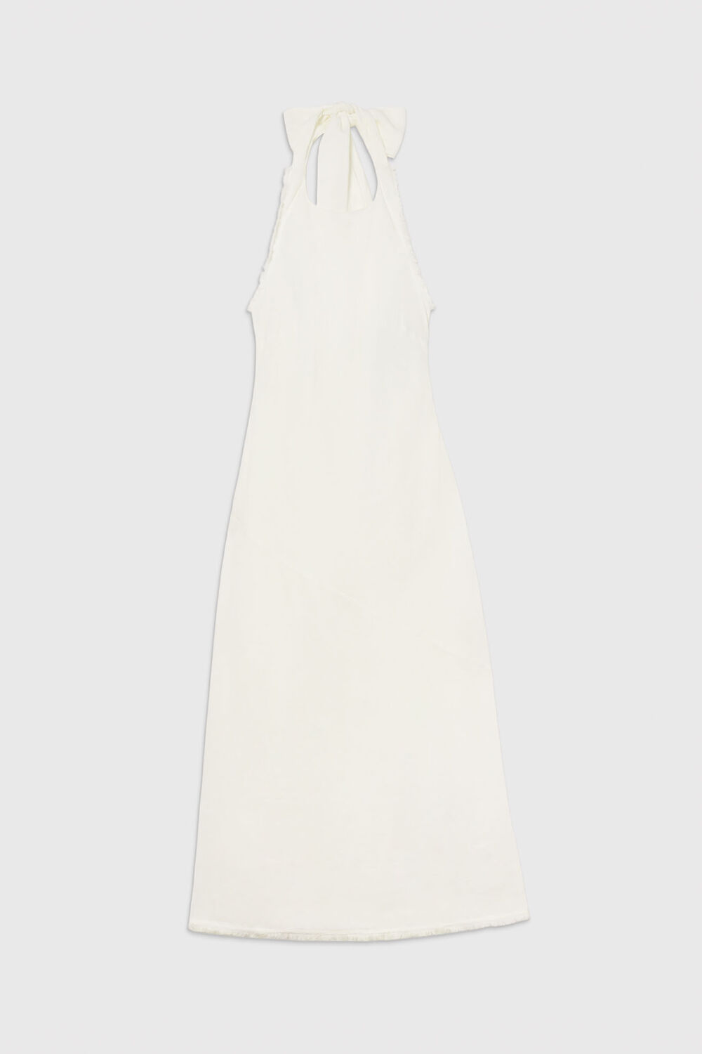 White Linen Halter Neck Dress