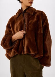Gathered Shearling Jacket