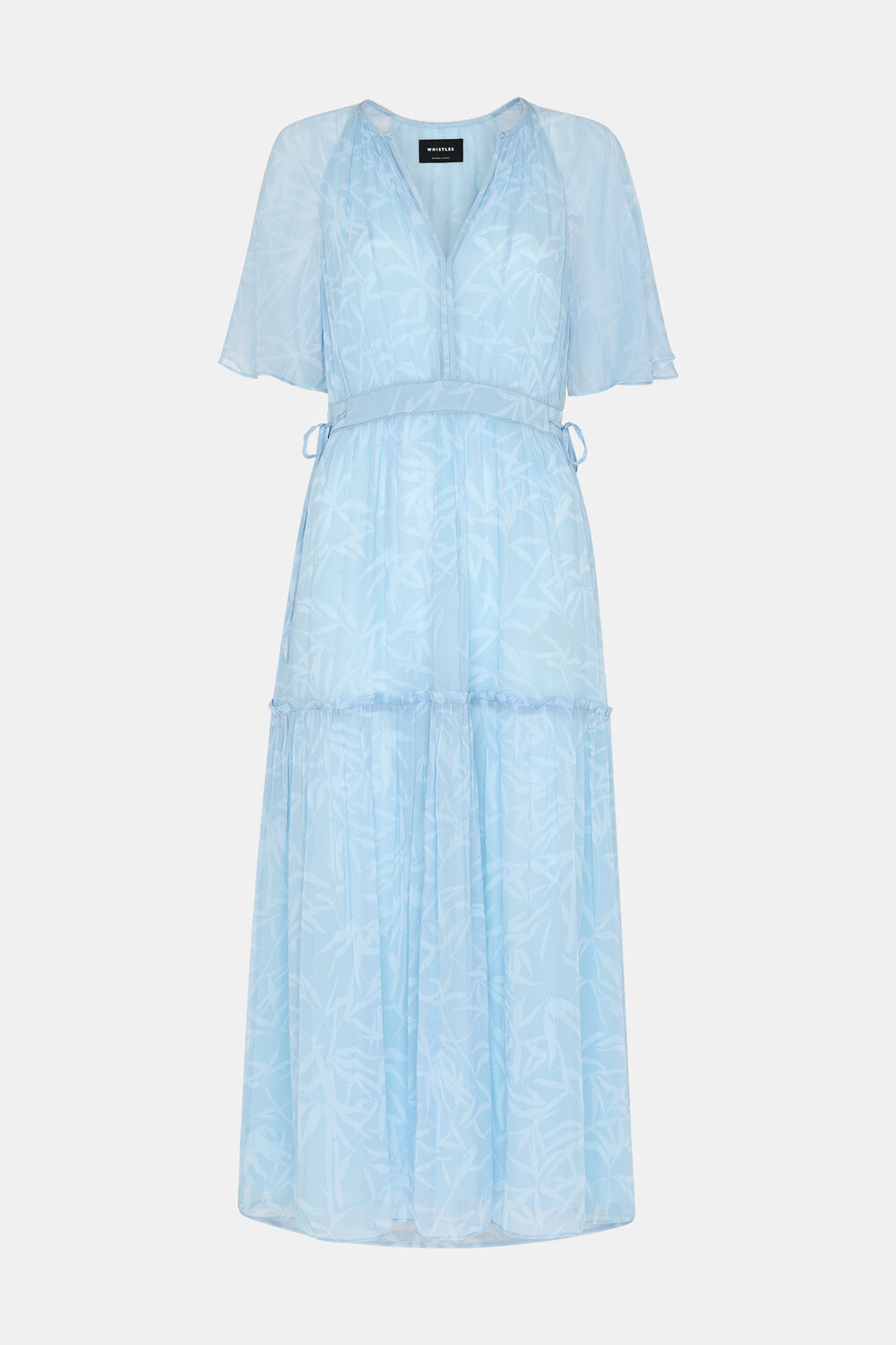 Petite Bamboo Leaves Gathered Dress