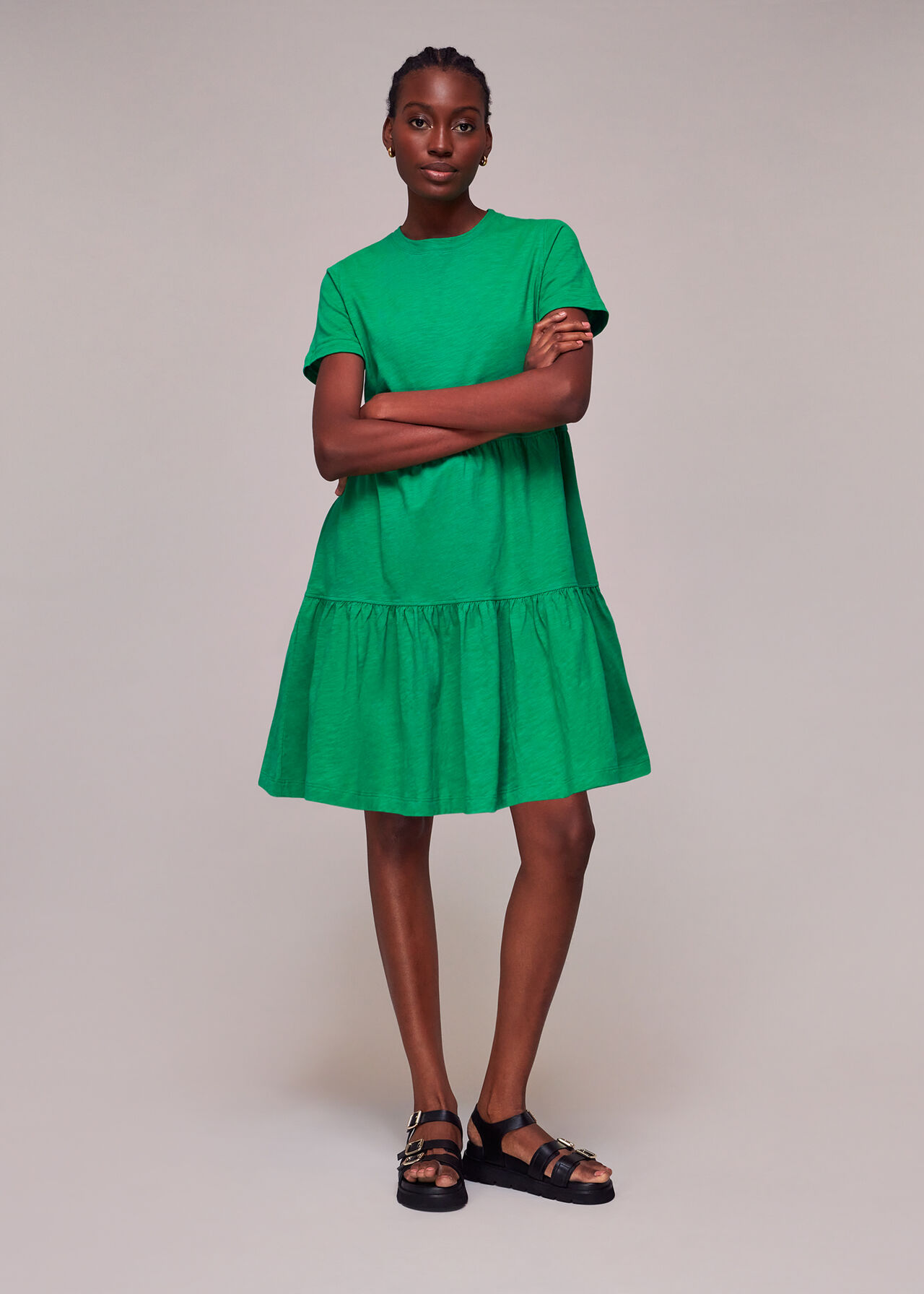 Short Tiered Jersey Dress