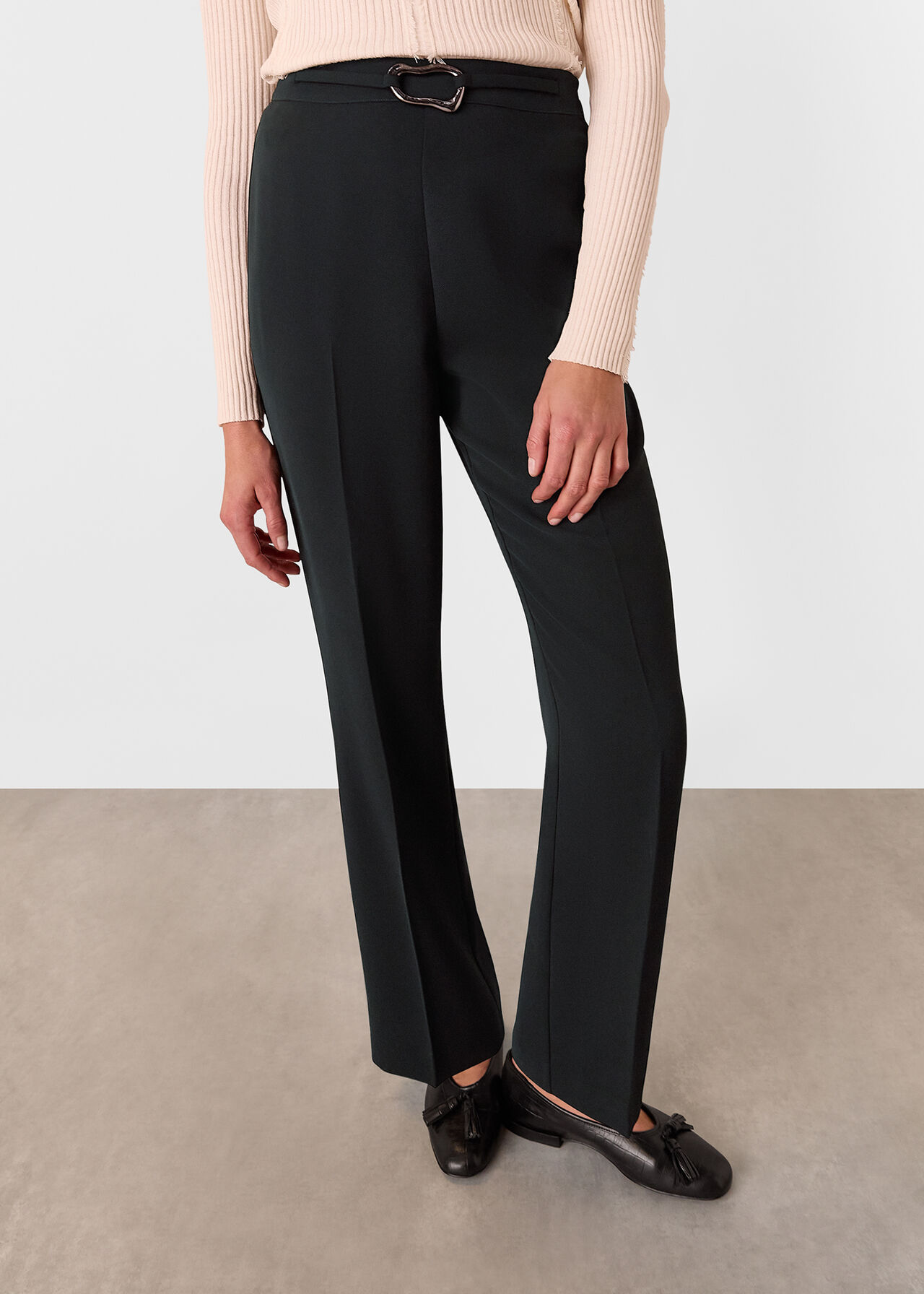 Corinna Belted Crepe Trouser