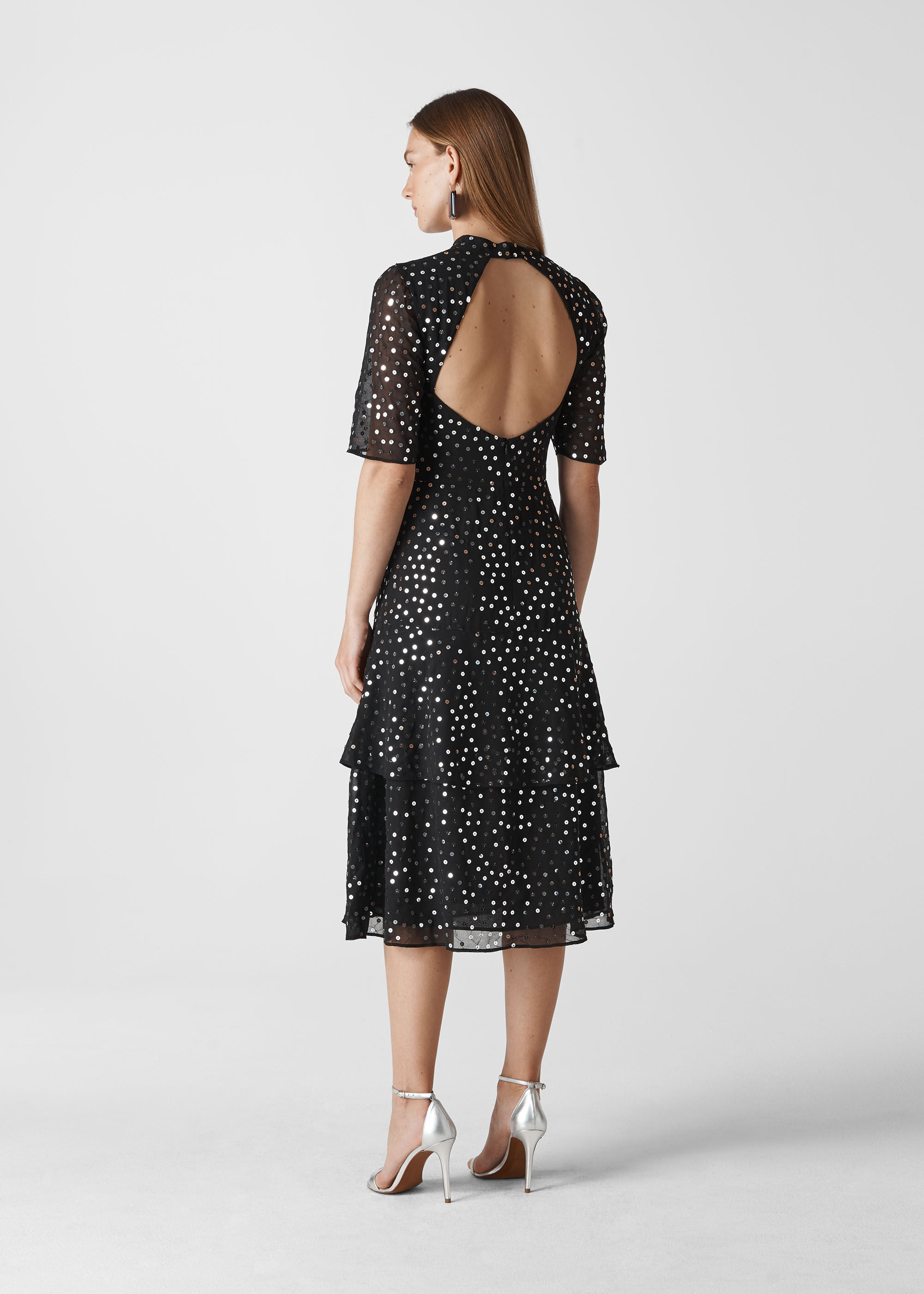 Black Multi Ivanna Sequin Dress WHISTLES