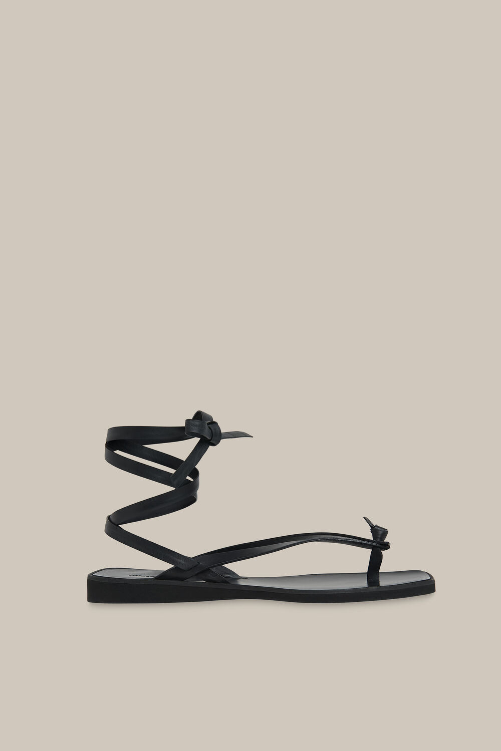 Dillon Knotted Thong Sandal Black