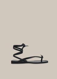 Dillon Knotted Thong Sandal Black