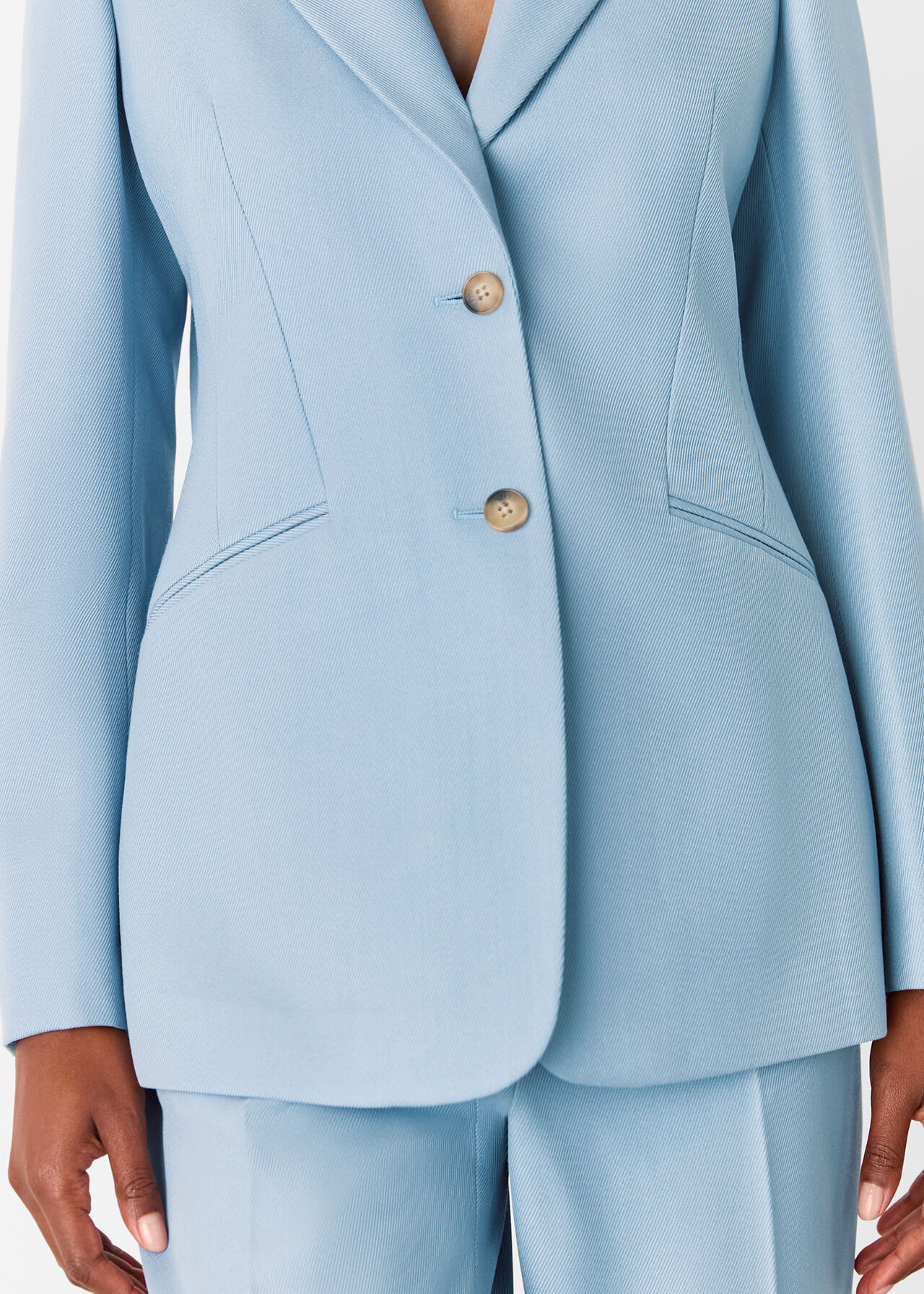Wool Blend Tailored Blazer
