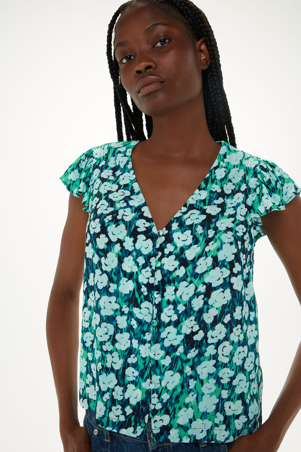 Floral Petal Frill Top