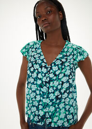Floral Petal Frill Top