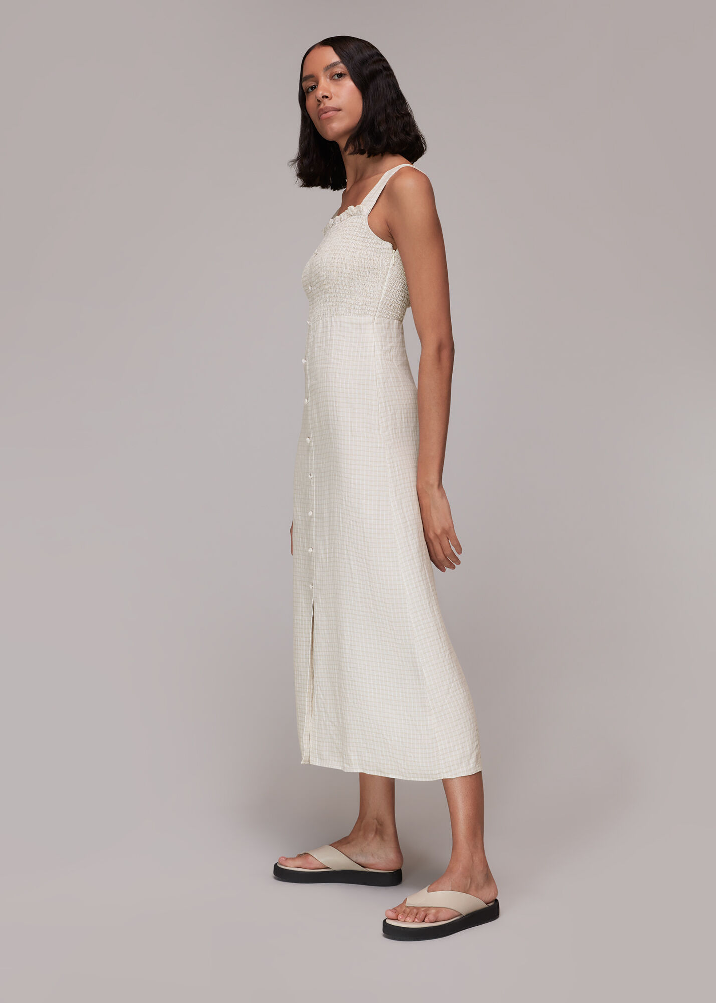 Shirred outlet summer dress