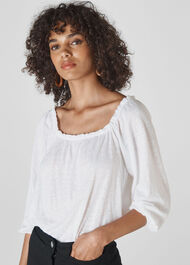 Linen Square Neck Top