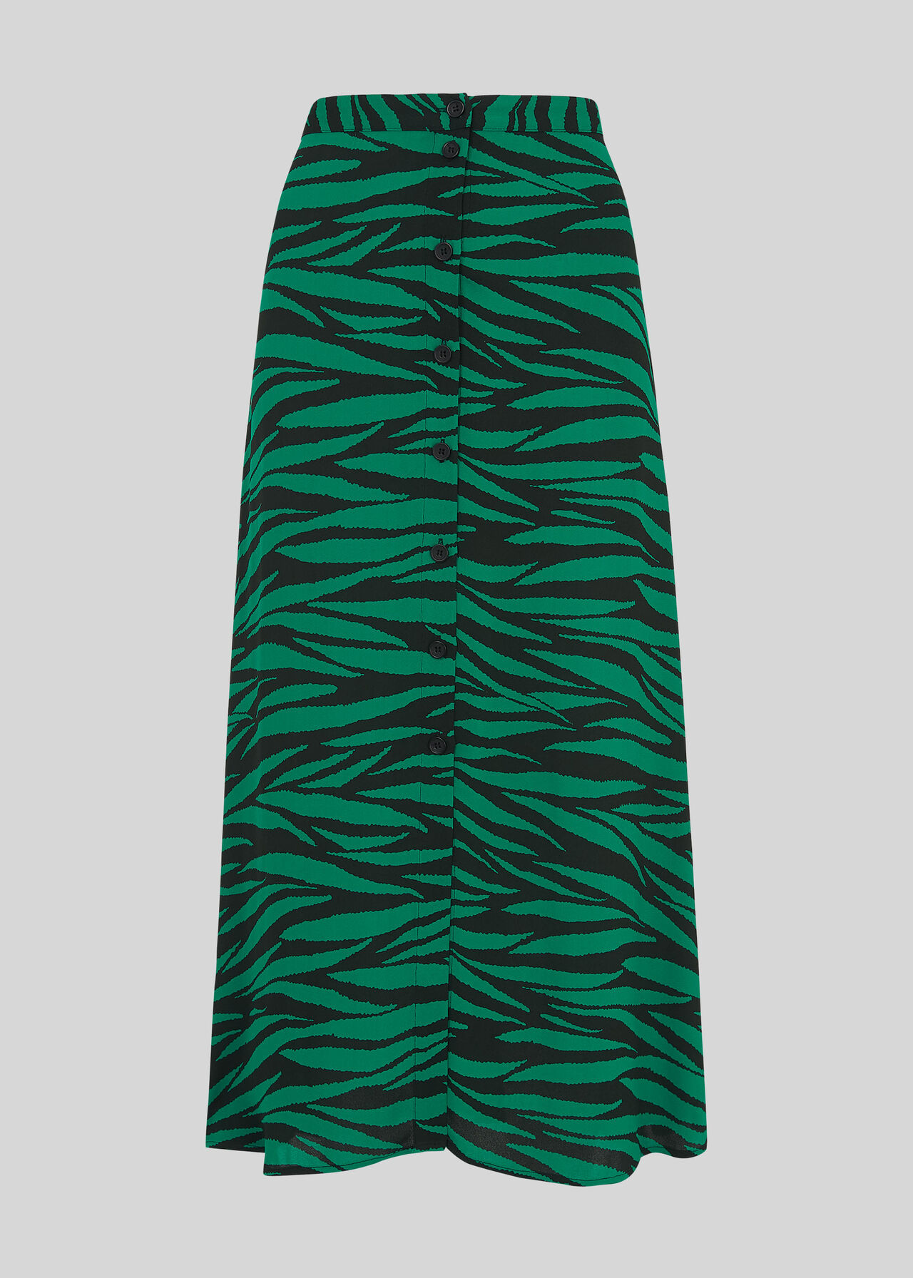 Tiger Print Button Front Skirt