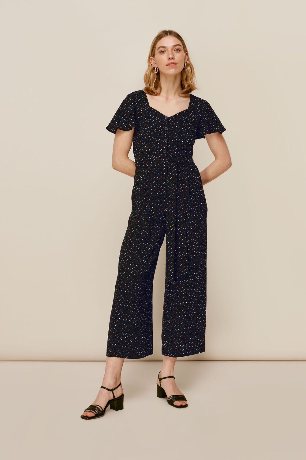 Micro Triangle Print Jumpsuit Black/Multi