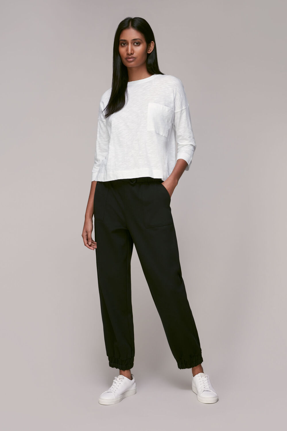 White Cotton Pocket Top