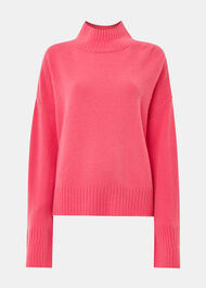 Wool Double Trim Funnel Neck