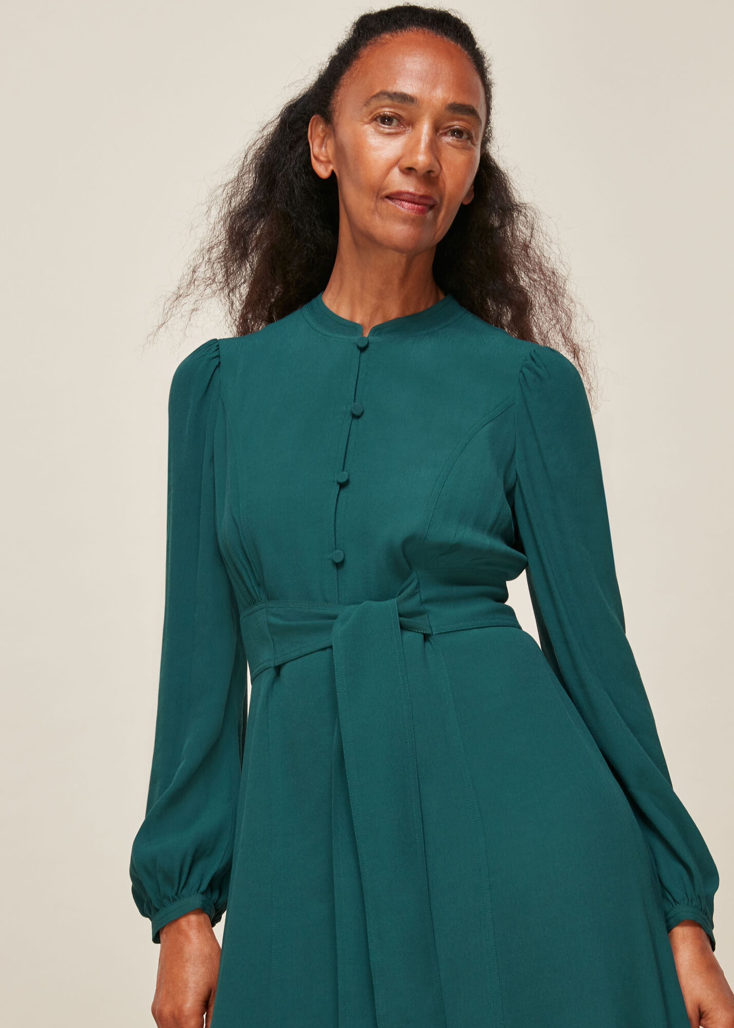 Teal Tie Waist Dress WHISTLES