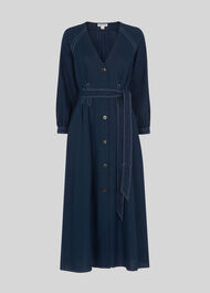 Tansey Linen Dress Navy