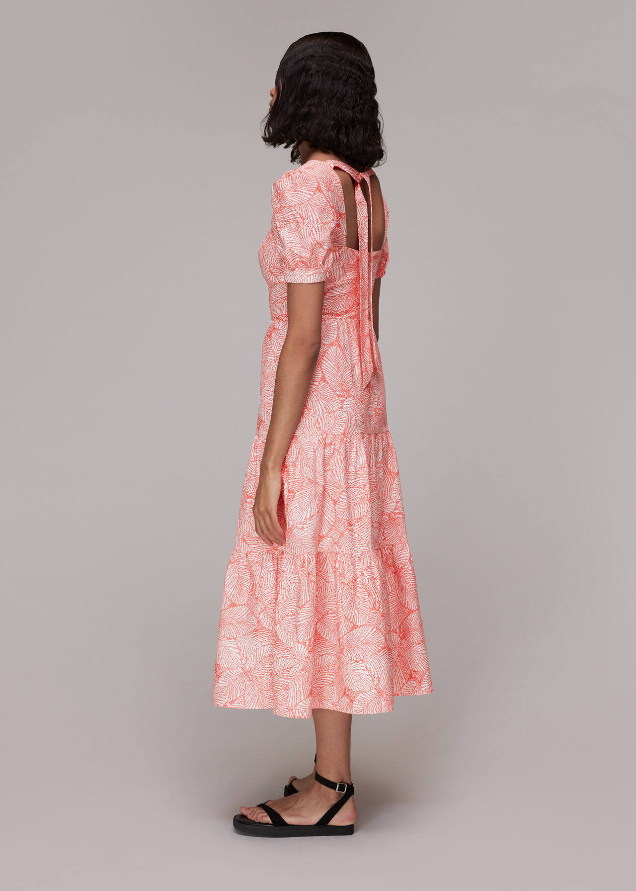 Speckled Leaf Poplin Dress