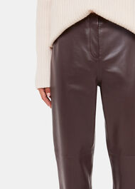 Flat Front Leather Trousers