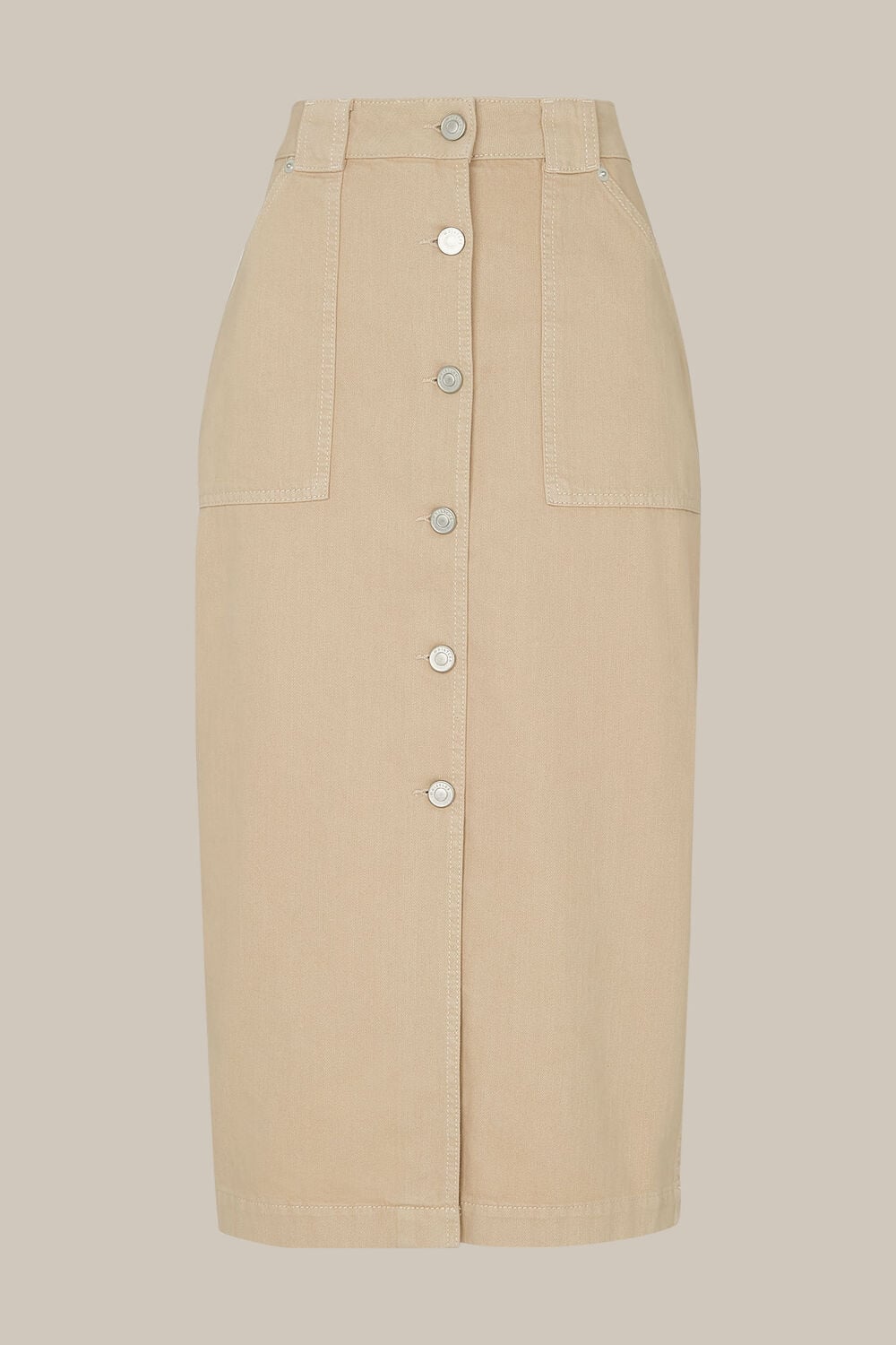 Utility Denim Skirt Stone