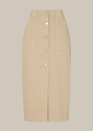 Utility Denim Skirt Stone