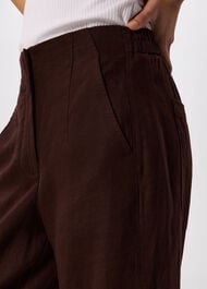 Linen Barrel Leg Trouser