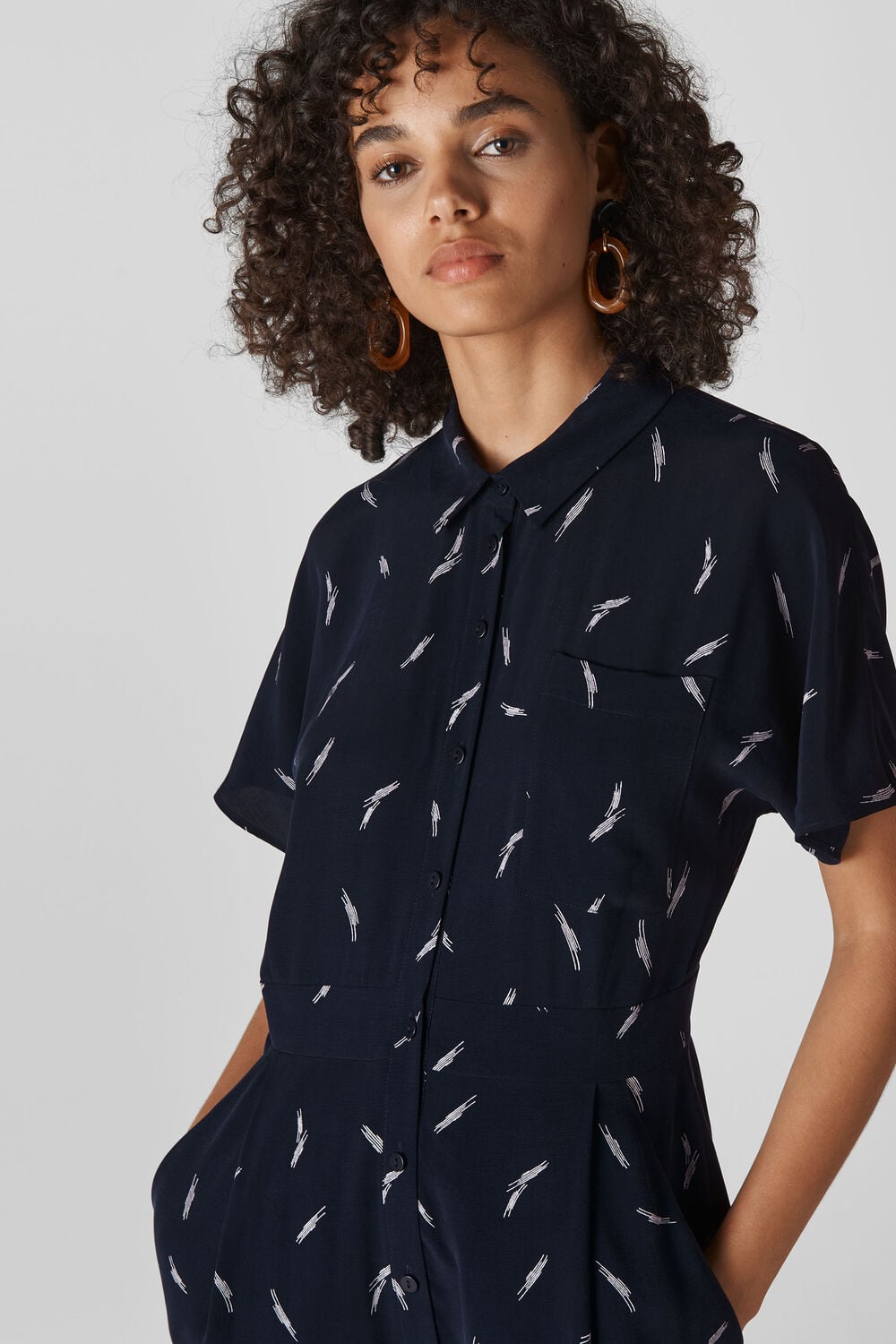 Brushstroke Print Jumpsuit