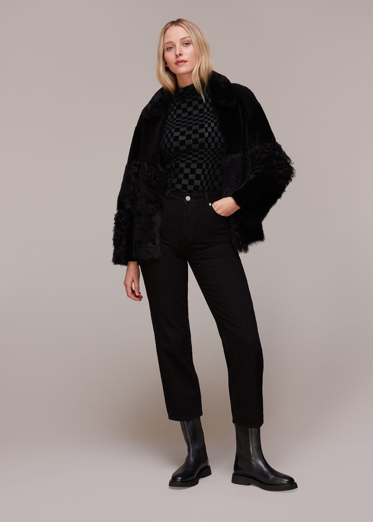 Illusion Checked Mesh Top