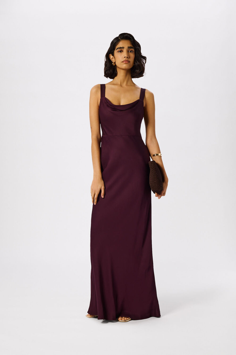 Thea Cowl Satin Maxi Dress