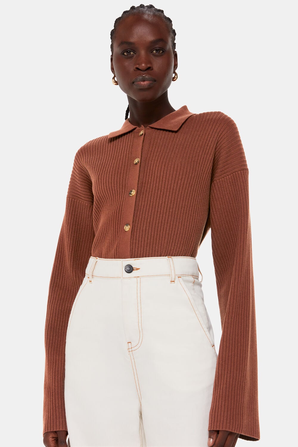 Rib Collar Cardigan