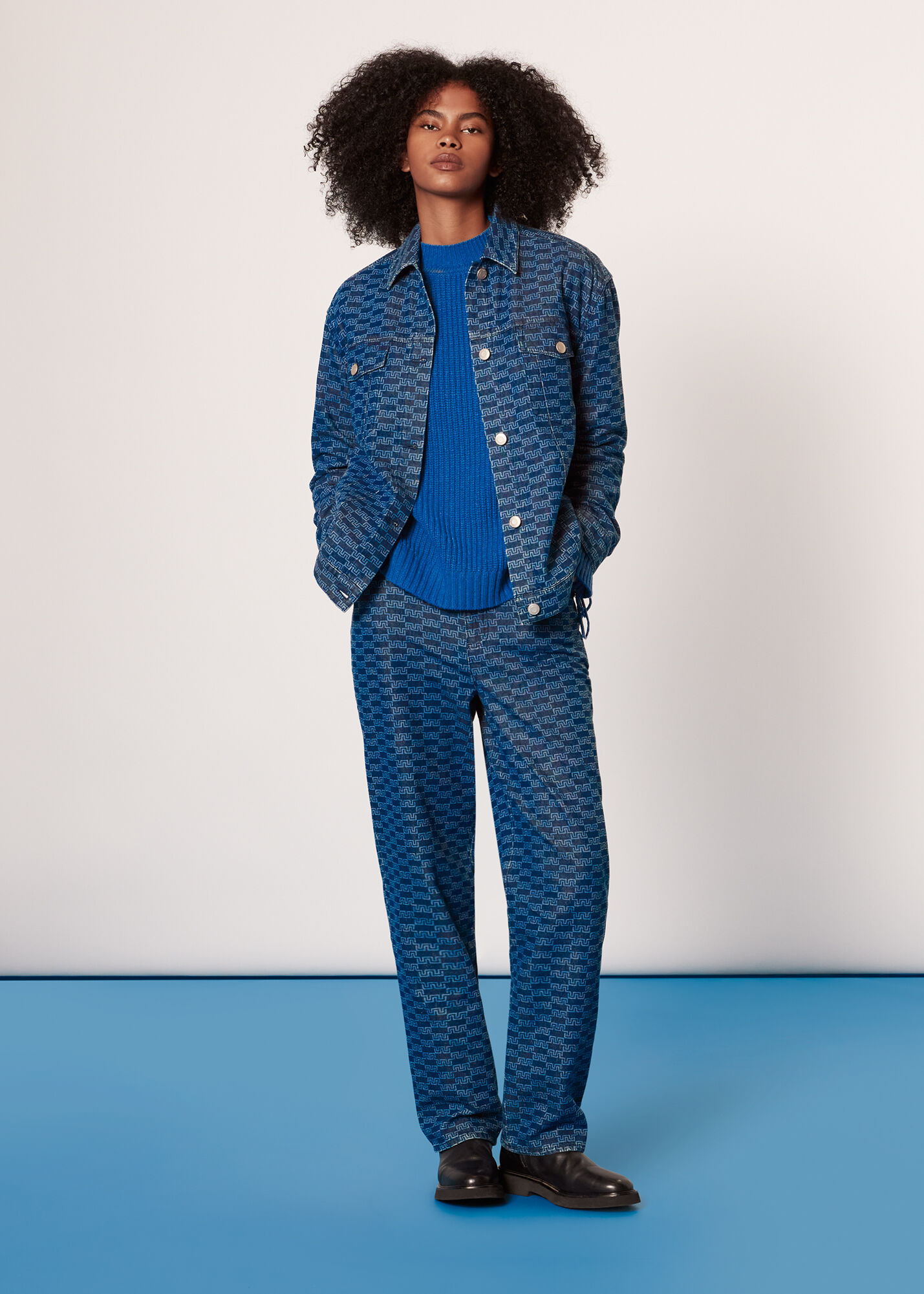 Checkered discount denim jacket