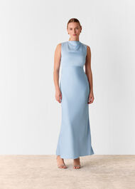 Cowl Neck Satin Maxi Dress