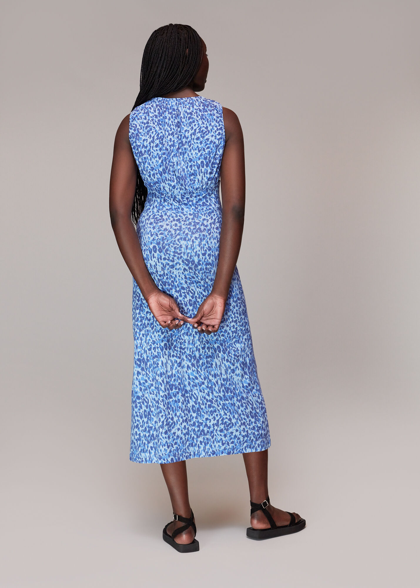Blue/Multi Summer Cheetah Jersey Dress WHISTLES