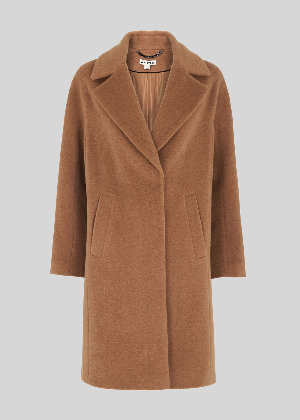 Mara Drawn Cocoon Coat Camel