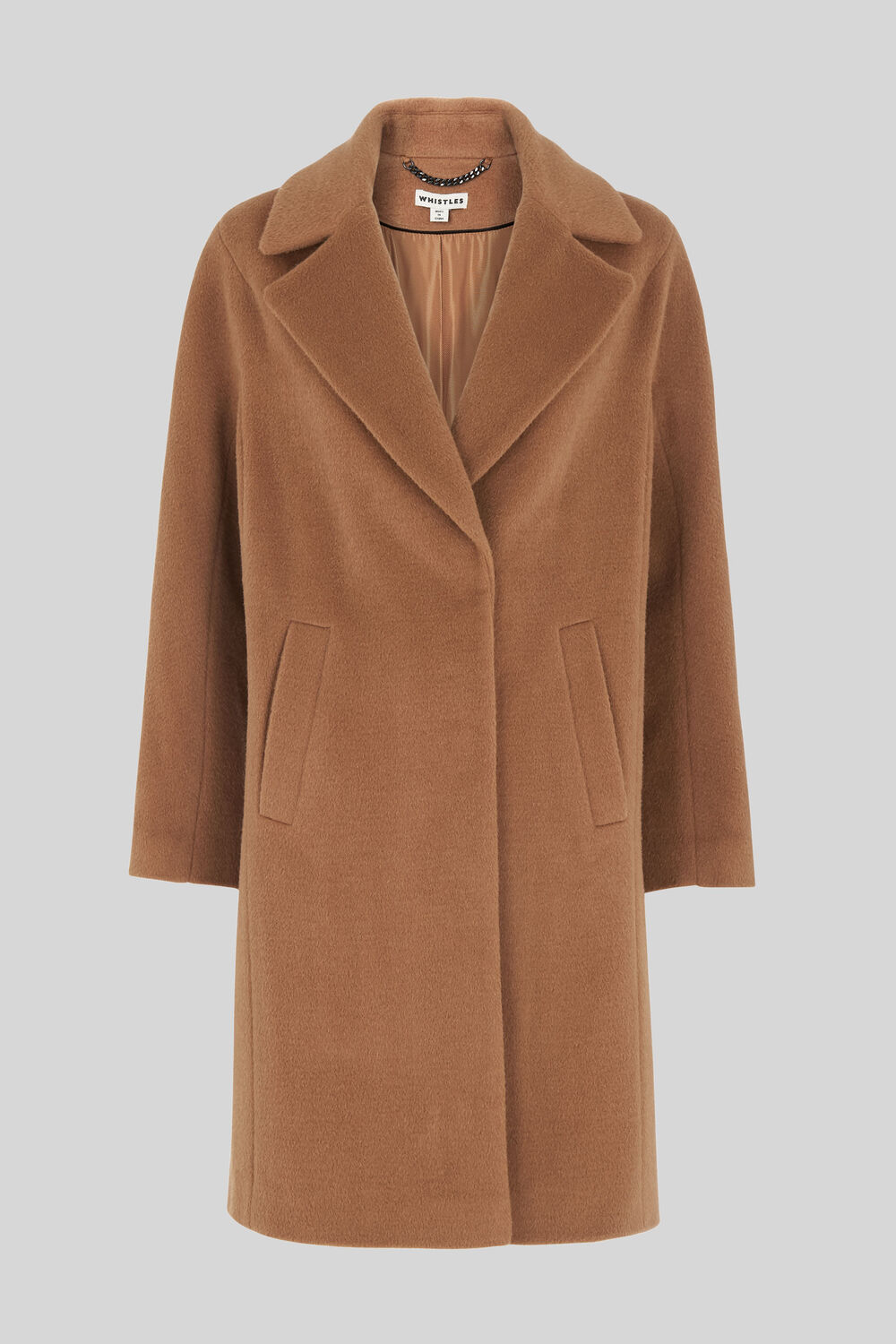Mara Drawn Cocoon Coat Camel