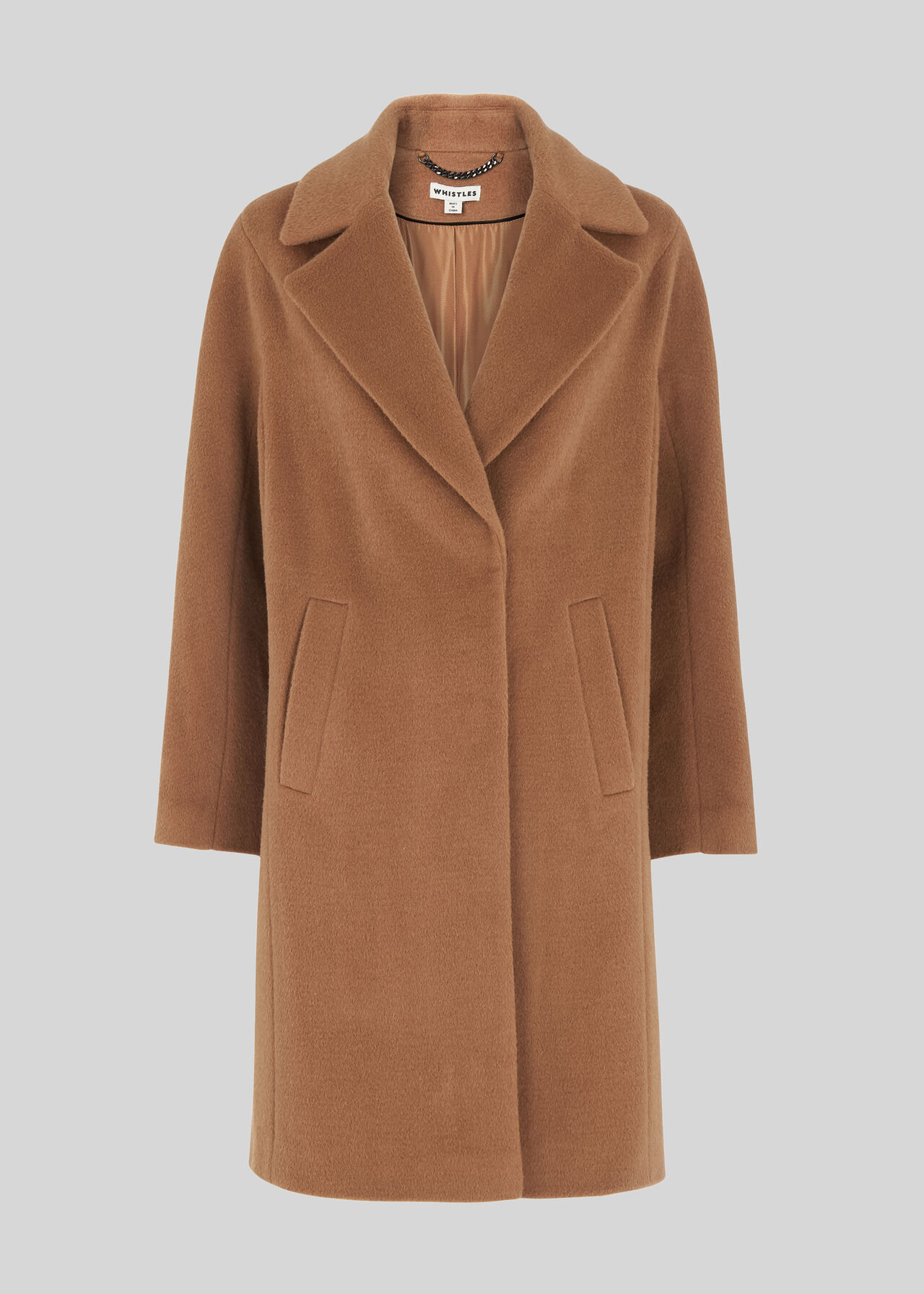 Mara Drawn Cocoon Coat Camel