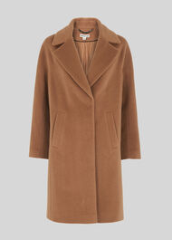 Mara Drawn Cocoon Coat Camel