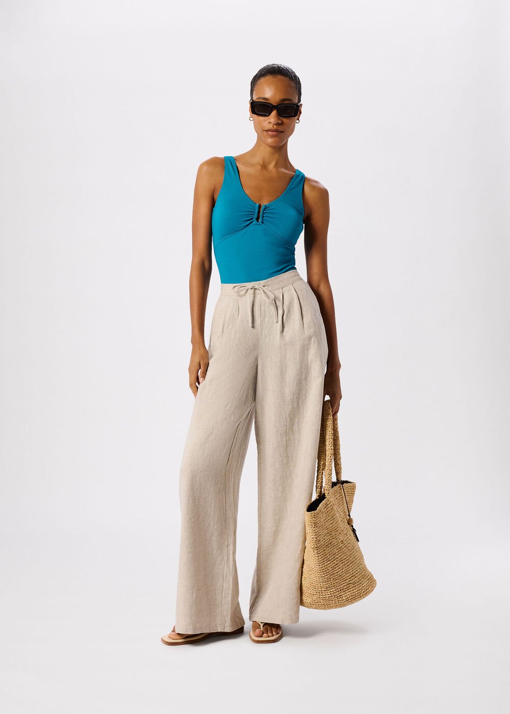 Textured Ring Detail Swimsuit